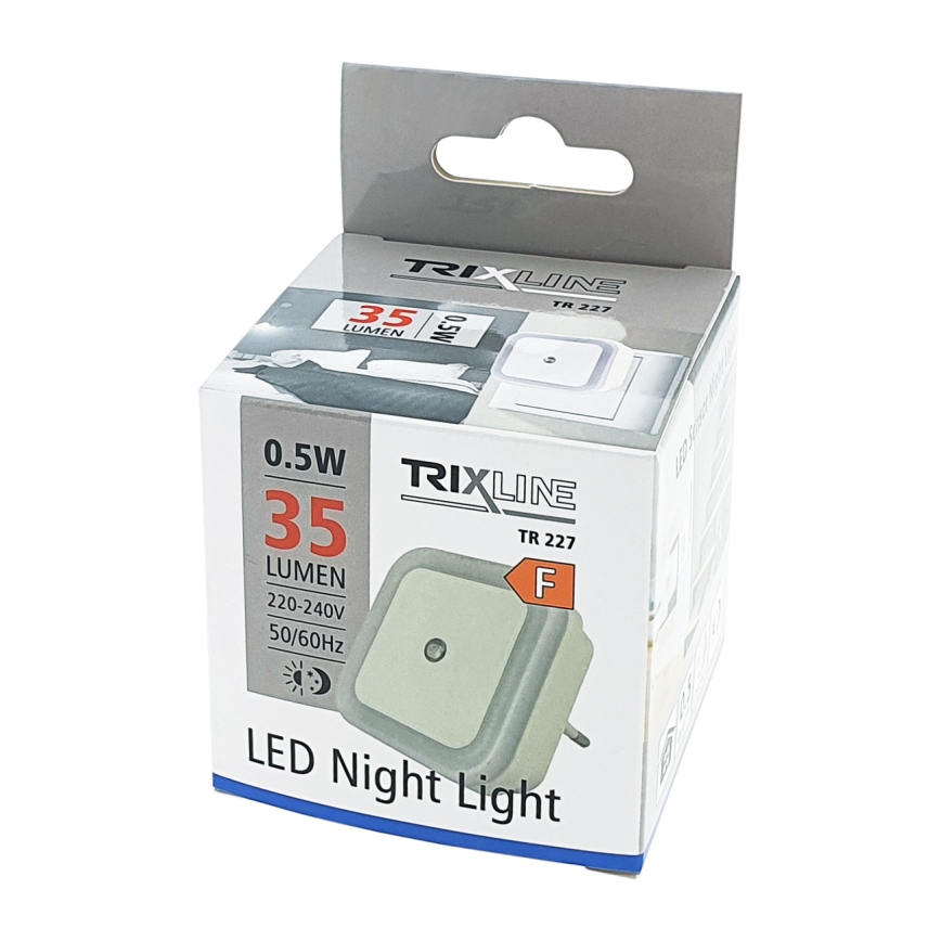 LED Nočna luč s senzorjem LED/0,5W/230V bela