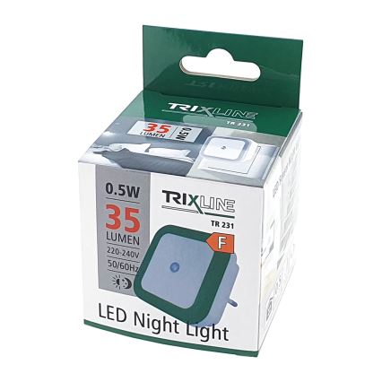 LED Nočna luč s senzorjem LED/0,5W/230V zelena