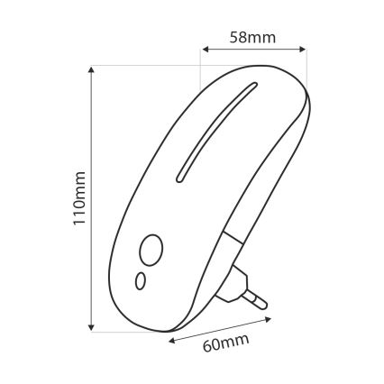 LED Nočna luč s senzorjem LED/1W/230V bela