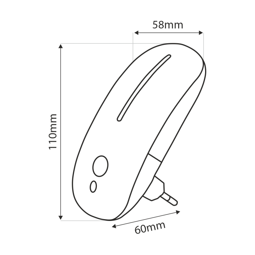 LED Nočna luč s senzorjem LED/1W/230V bela
