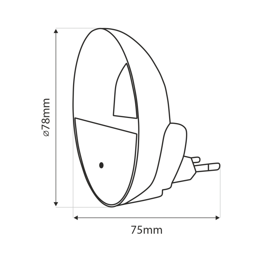 LED Nočna luč s senzorjem za mrak LED/0,5W/230V bela