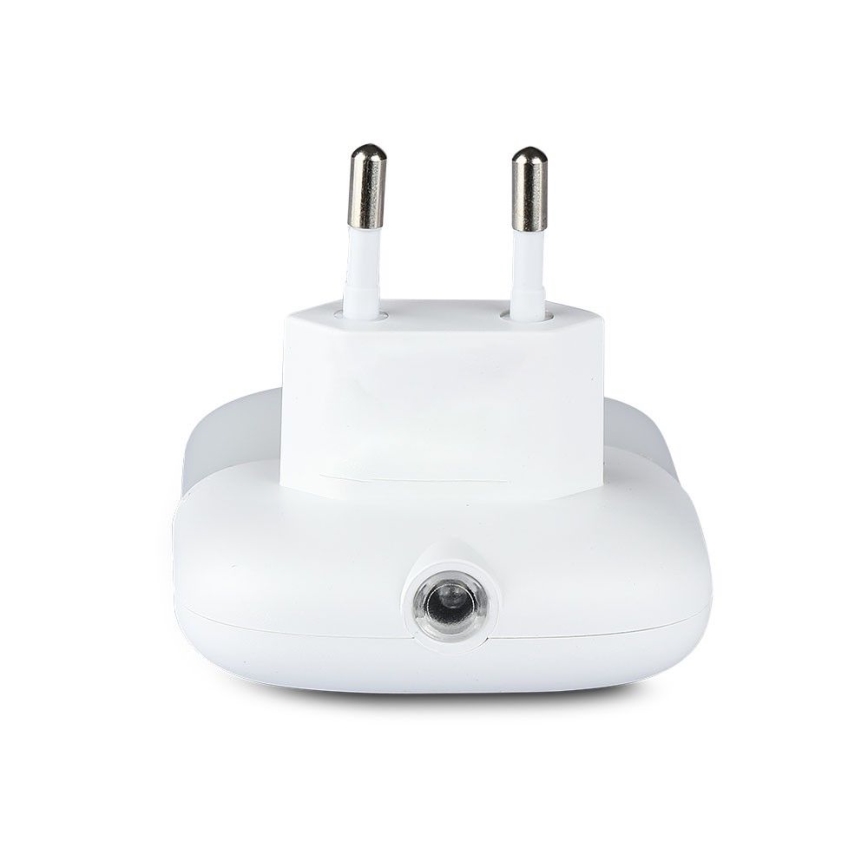LED Nočna luč za vtičnico s senzorjem za mrak 2xUSB LED/0,45W/230V 3000K