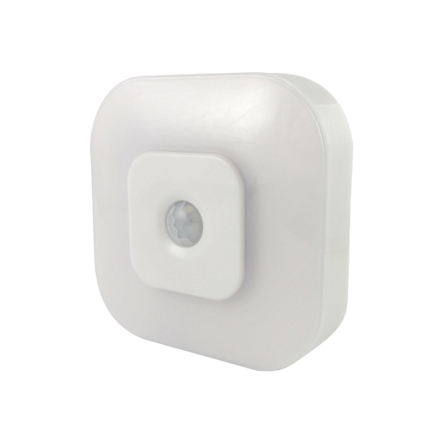 LED nočna lučka s senzorjem LED/0,5W/4,5V 3xAAA bela