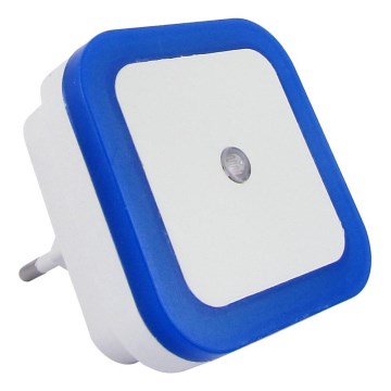 LED nočna lučka s senzorjem mraka, LED, 0,5 W, 230 V, modra