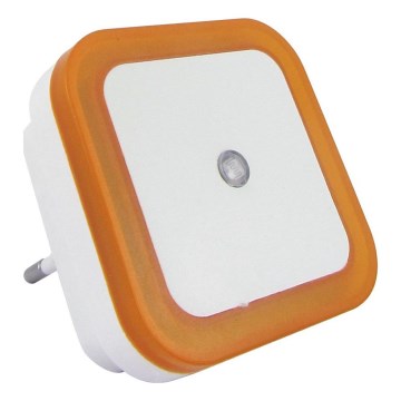 LED Nočna lučka s senzorjem mraka LED/0,5W/230V oranžna