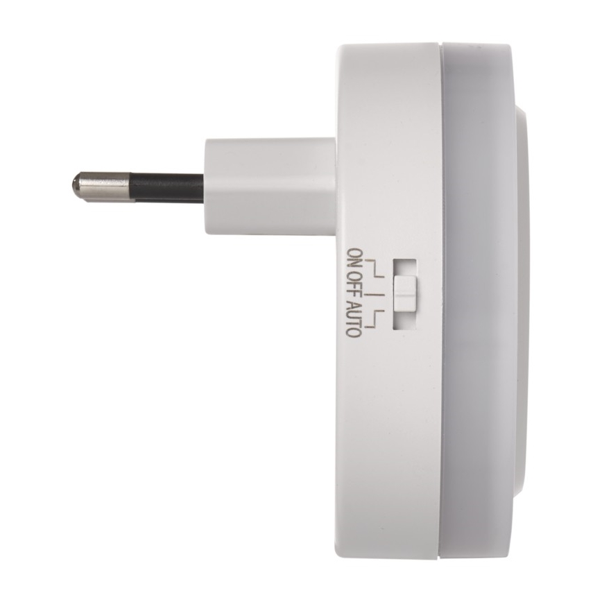LED Nočna svetilka s fotosenzorjem +2xUSB 3xLED/0,3W/230V