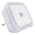LED nočna svetilka s senzorjem LED/0,5W/230V bela