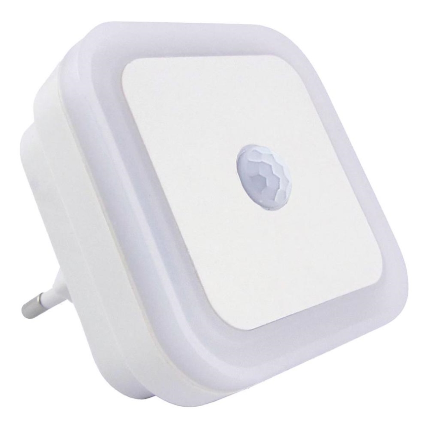 LED nočna svetilka s senzorjem LED/0,5W/230V bela