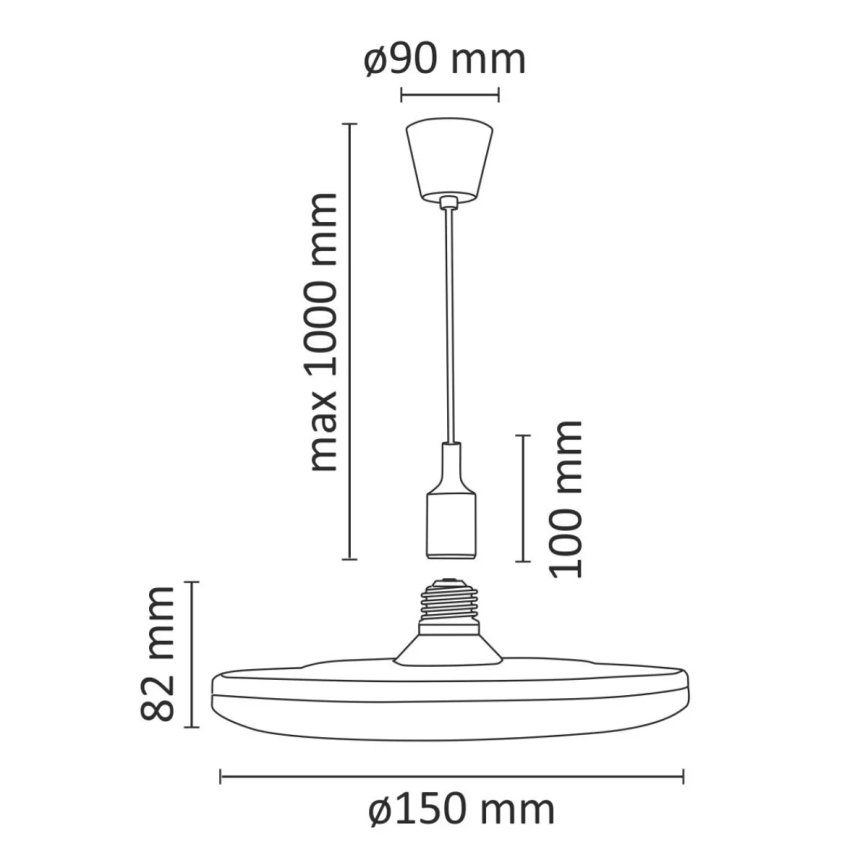 LED Obesna svetilka KIKI 1xE27/10W/230V bela