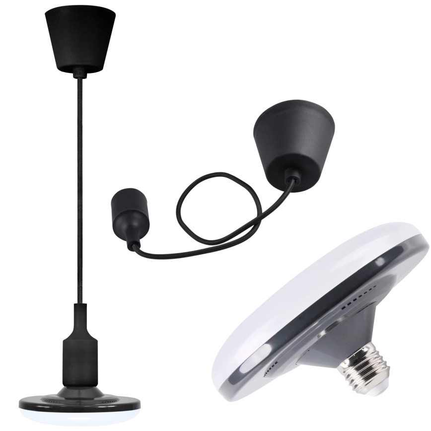 LED Obesna svetilka KIKI 1xE27/10W/230V črna