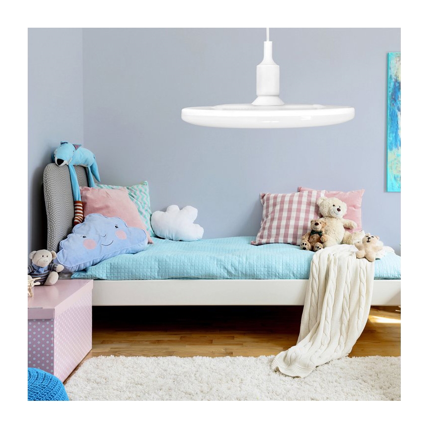 LED Obesna svetilka KIKI 1xE27/15W/230V bela