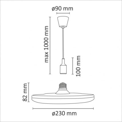 LED Obesna svetilka KIKI 1xE27/15W/230V bela