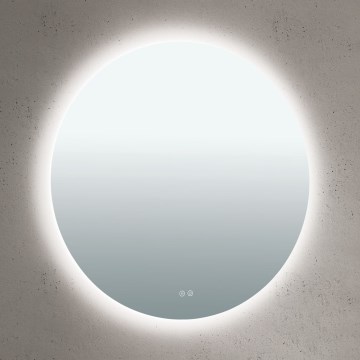 LED ogrevano kopalniško stensko ogledalo z osvetlitvijo FOCUS LED/27W/230V 3000/4200/6000K premer 80 cm IP44