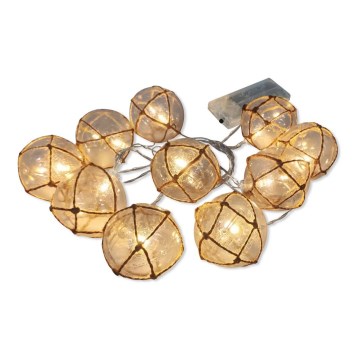 LED Okrasna veriga AHNE 10xLED/2xAA 2,1 m topla bela