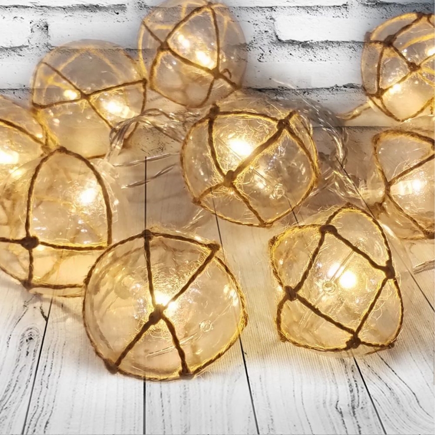LED Okrasna veriga AHNE 10xLED/2xAA 2,1 m topla bela