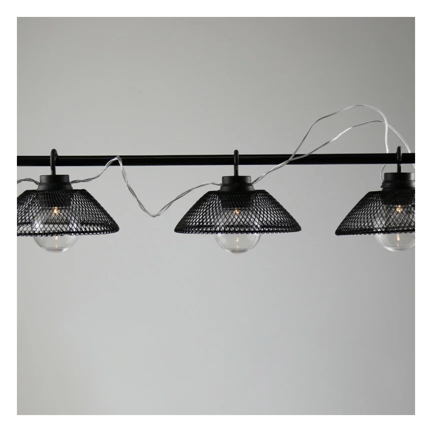 LED Okrasna veriga ASTRA 10xLED/2xAA 2,1 m črna