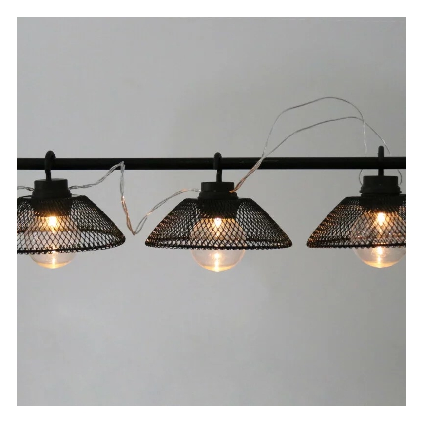 LED Okrasna veriga ASTRA 10xLED/2xAA 2,1 m črna