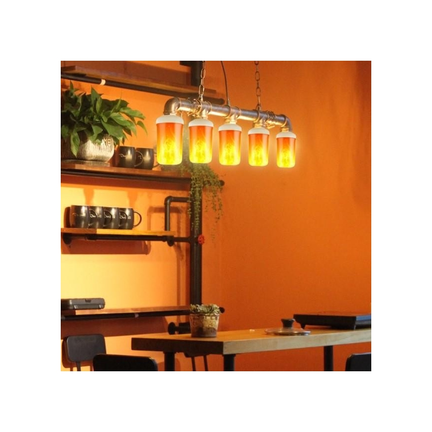 LED Okrasna žarnica FLAME T60 E27/3W/230V 1400K