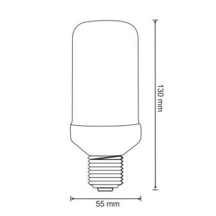 LED Okrasna žarnica FLAME T60 E27/3W/230V 1400K