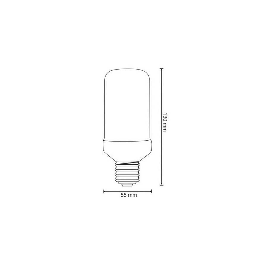 LED Okrasna žarnica FLAME T60 E27/3W/230V 1400K