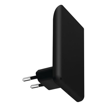 LED orientacijska svetilka s senzorjem za temo za vtičnico ORISA LED/0,28W/230V črna