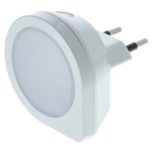 LED Orientacijska svetilka v vtičnico s senzorjem LED/0,4W/230V 3000K bela