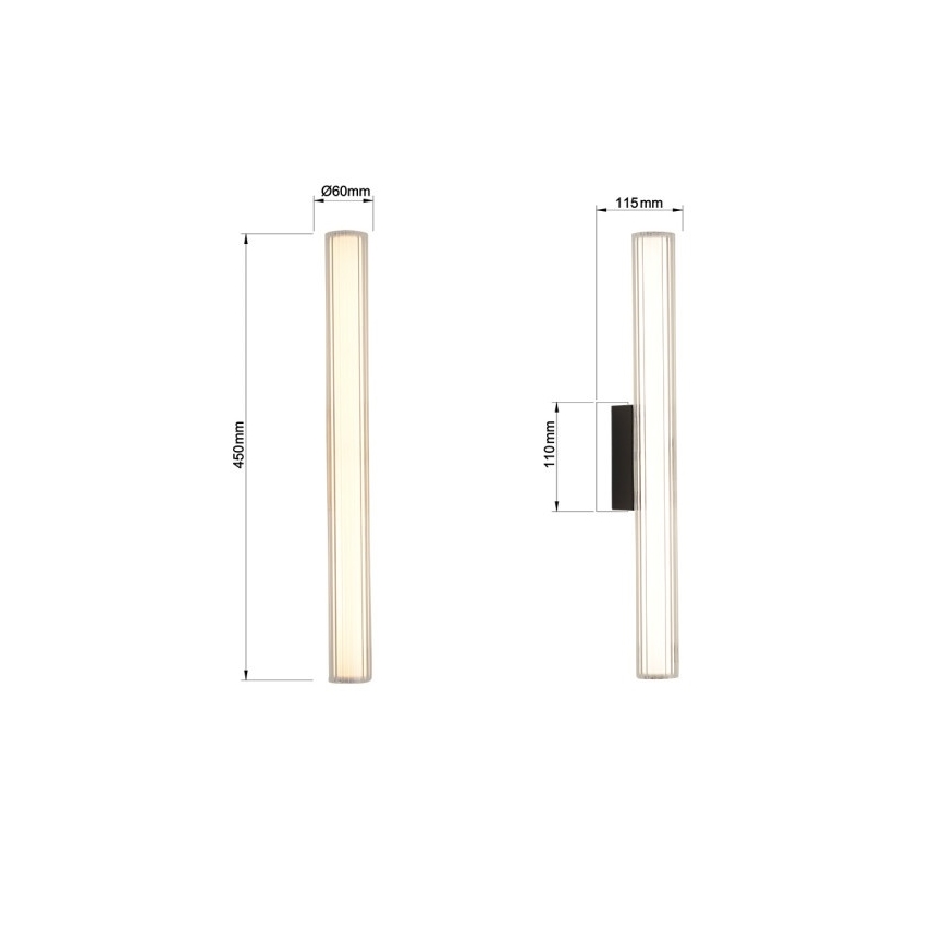 LED kopalniška osvetlitev za ogledalo LINEA LED/8W/230V 3000/4000/6000K IP44 45 cm črna