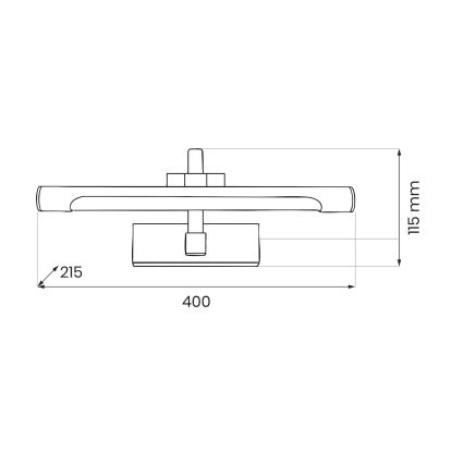 LED osvetlitev za kopalno ogledalo VINCI LED/12W/230V 40 cm IP44 črna