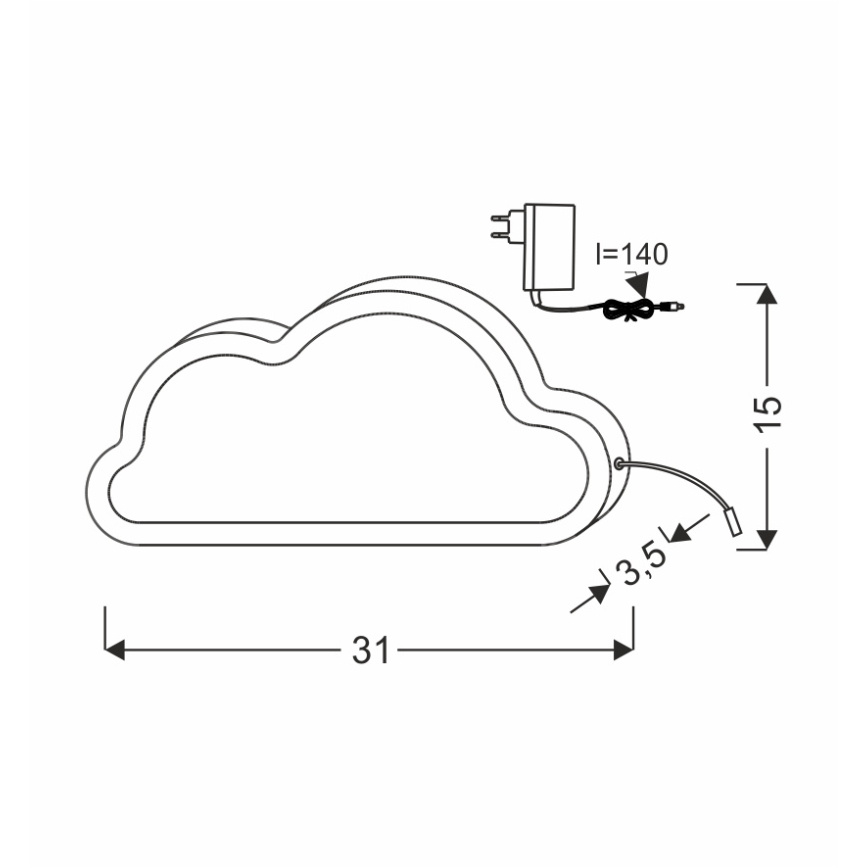 LED Otroška namizna svetilka CLOUD LED/11W/230V roza
