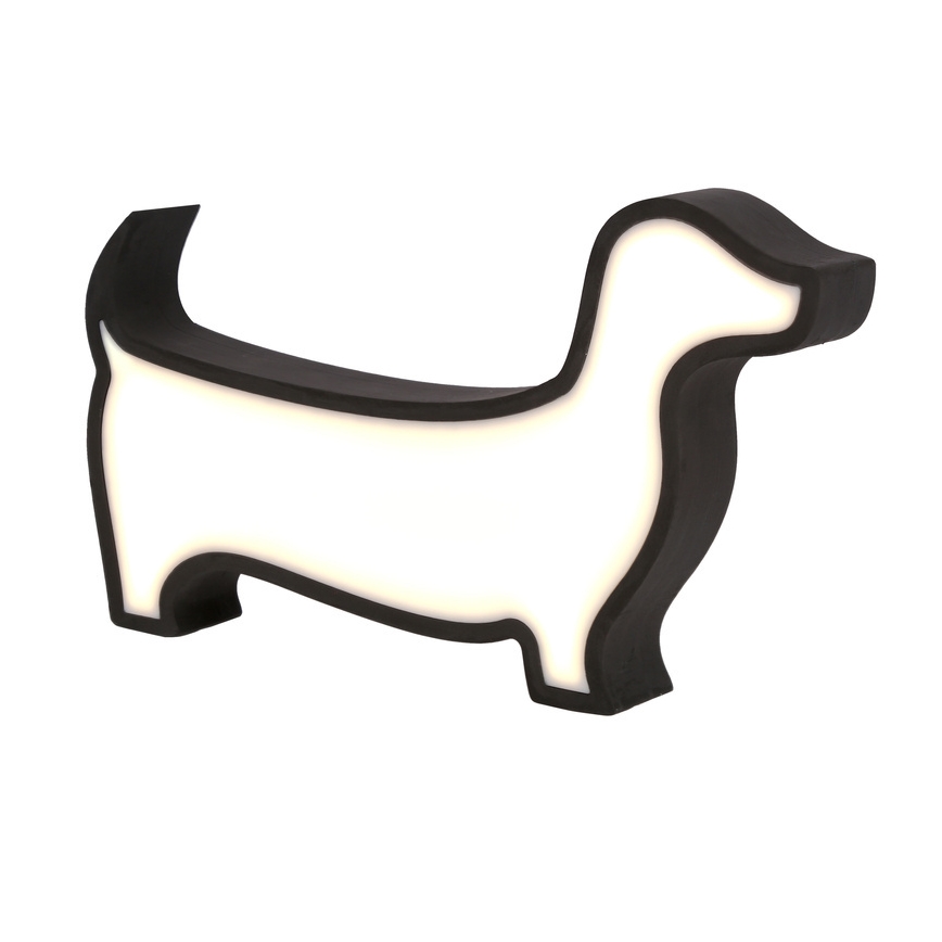 LED Otroška namizna svetilka DOG LED/12W/230V črna