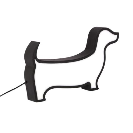 LED Otroška namizna svetilka DOG LED/12W/230V črna