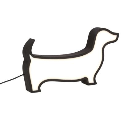 LED Otroška namizna svetilka DOG LED/12W/230V črna