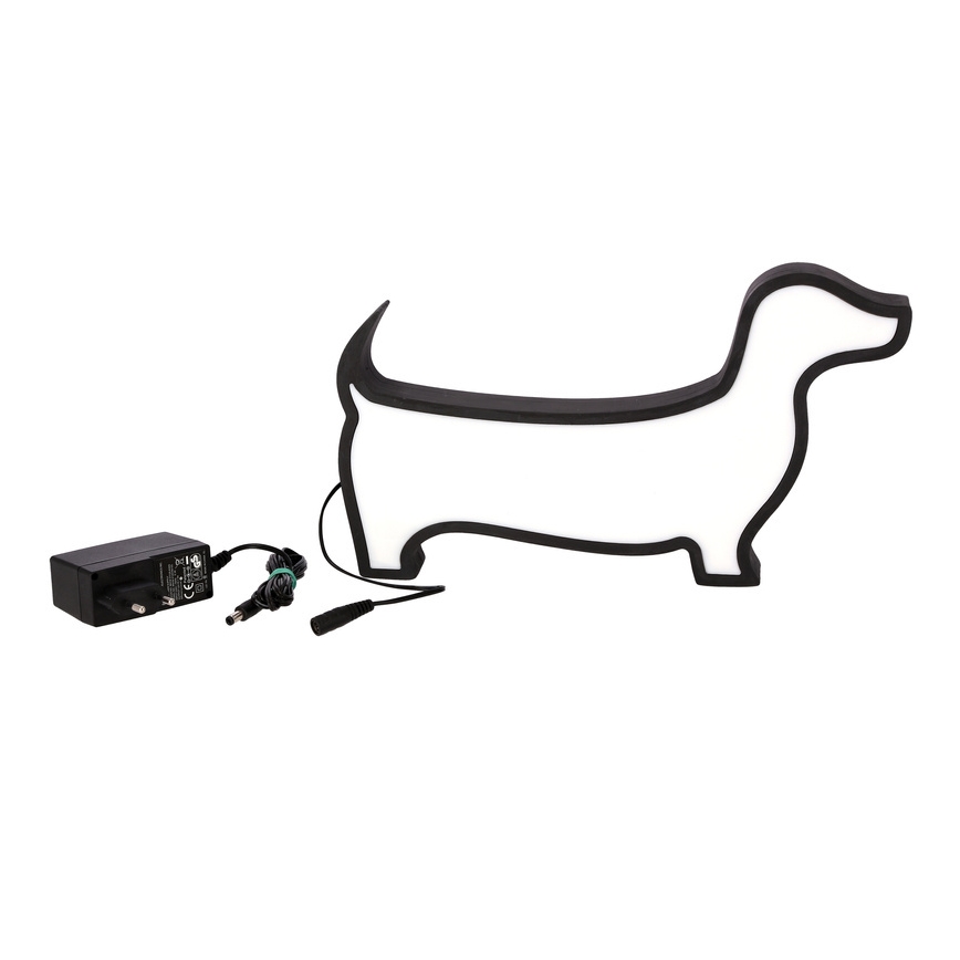 LED Otroška namizna svetilka DOG LED/12W/230V črna