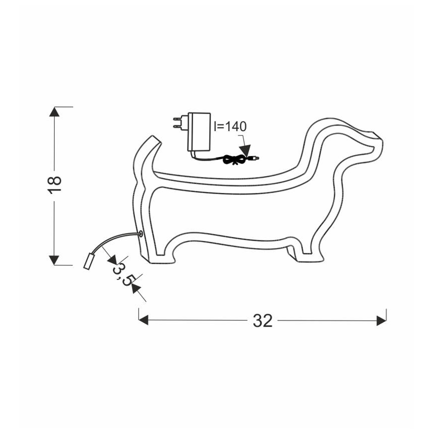 LED Otroška namizna svetilka DOG LED/12W/230V modra