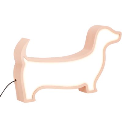 LED otroška namizna svetilka DOG LED/12W/230V rožnata