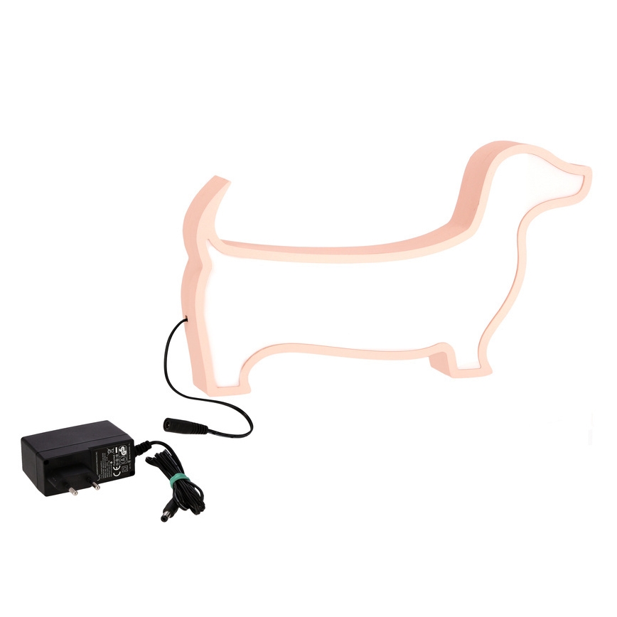 LED otroška namizna svetilka DOG LED/12W/230V rožnata