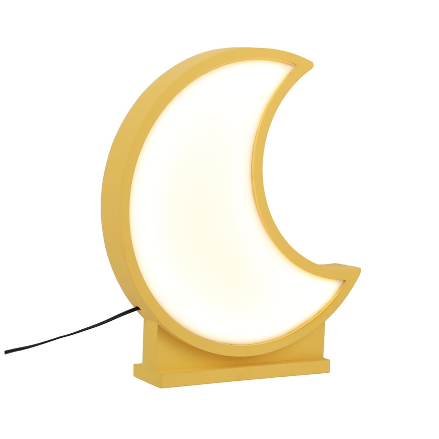 LED Otroška namizna svetilka MOON LED/12W/230V rumena