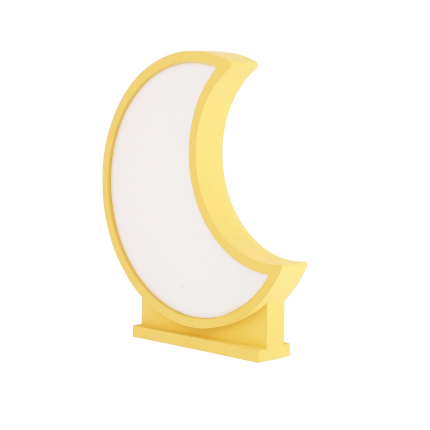 LED Otroška namizna svetilka MOON LED/12W/230V rumena