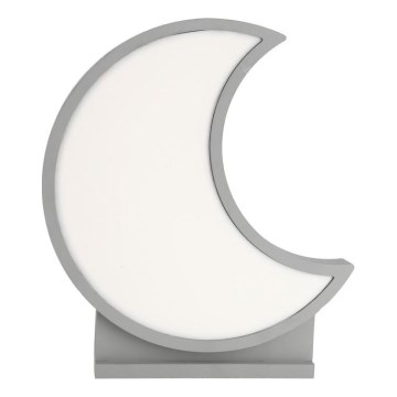 LED Otroška namizna svetilka MOON LED/12W/230V siva
