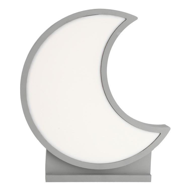 LED Otroška namizna svetilka MOON LED/12W/230V siva