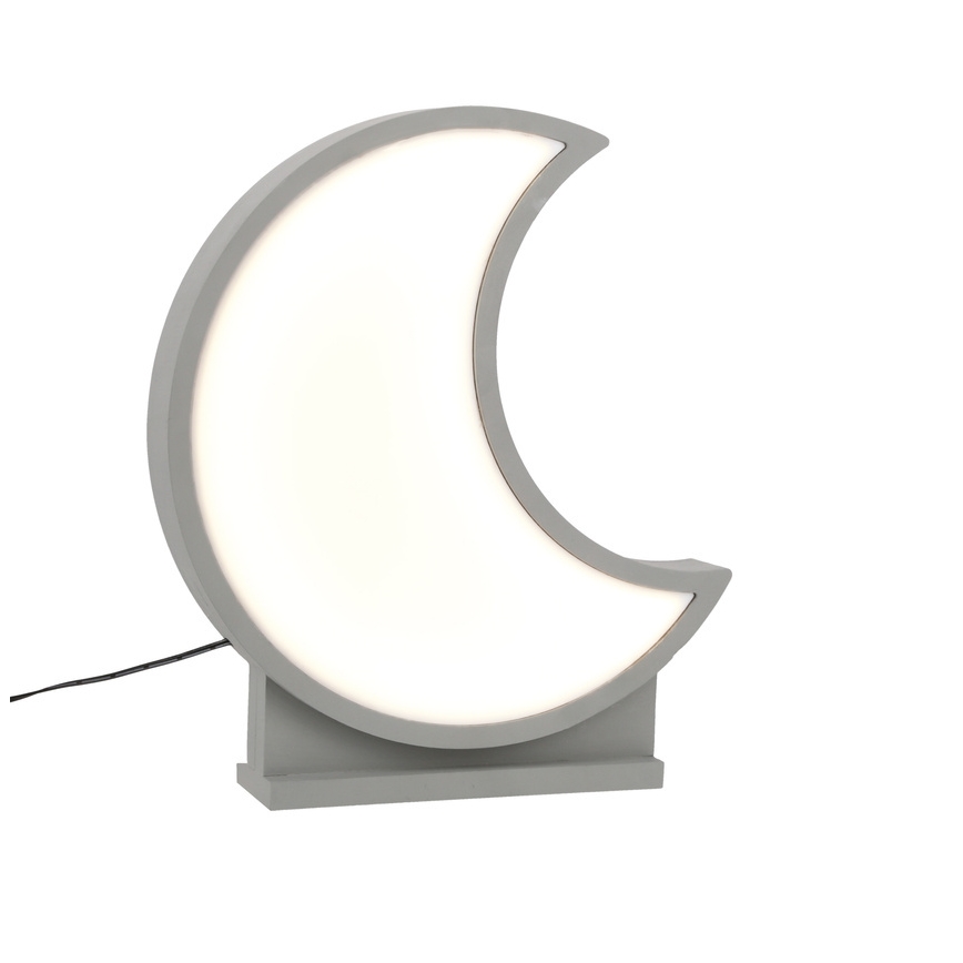 LED Otroška namizna svetilka MOON LED/12W/230V siva
