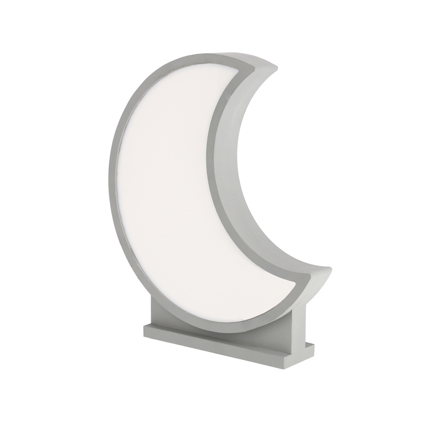 LED Otroška namizna svetilka MOON LED/12W/230V siva