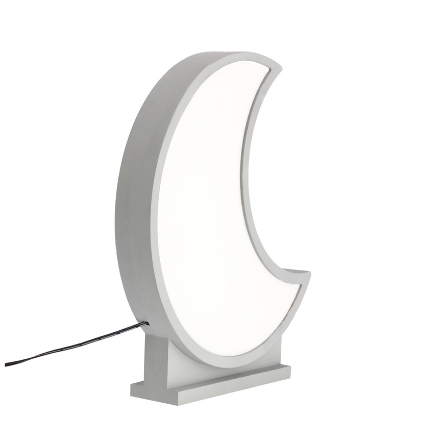 LED Otroška namizna svetilka MOON LED/12W/230V siva