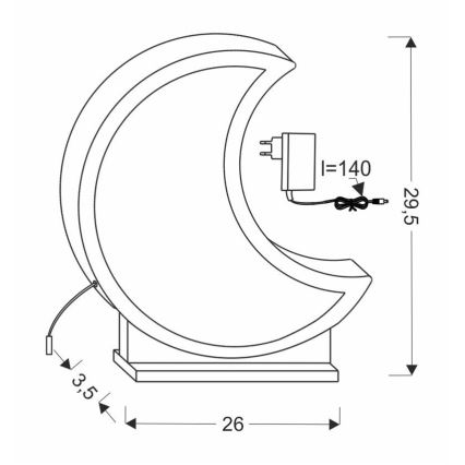 LED Otroška namizna svetilka MOON LED/12W/230V siva