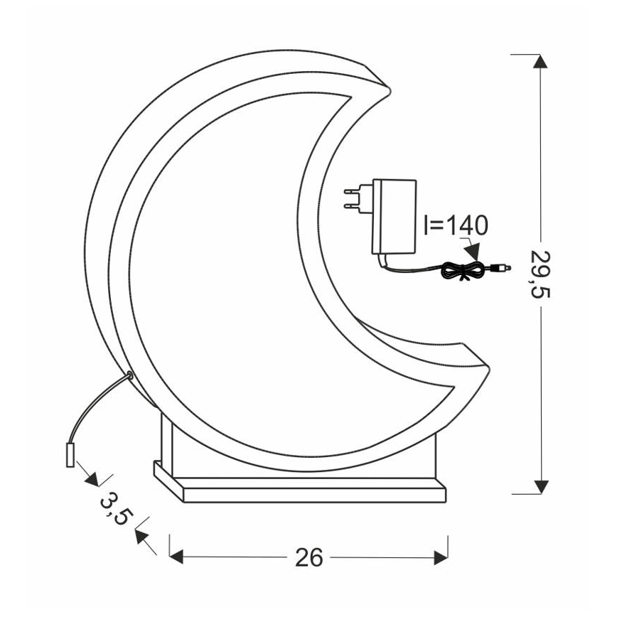 LED Otroška namizna svetilka MOON LED/12W/230V siva