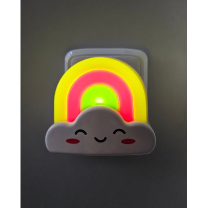 LED Otroška nočna luč LED/0,5W/230V mavrica