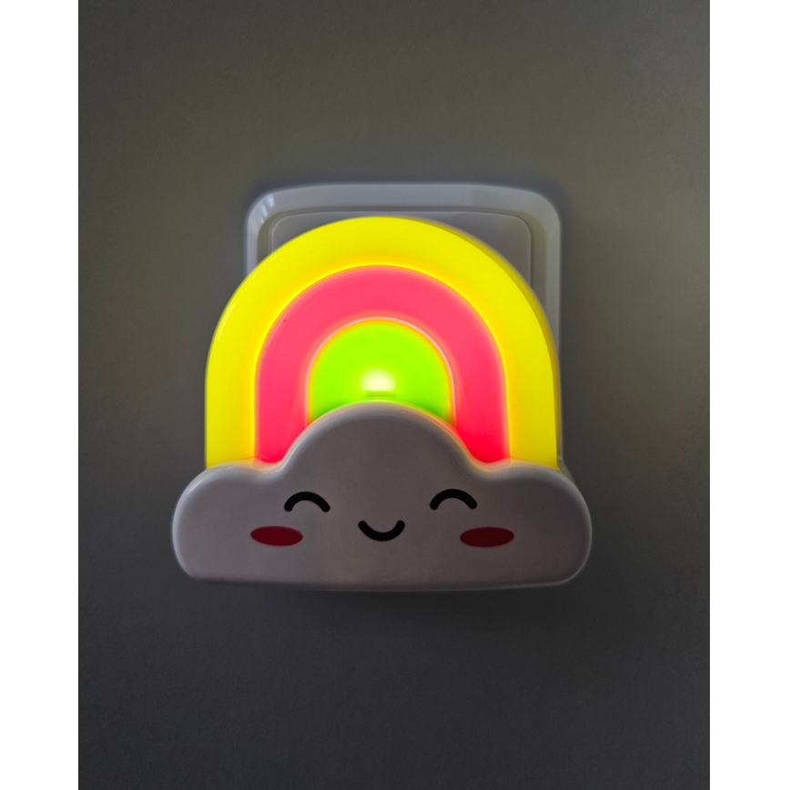 LED Otroška nočna luč LED/0,5W/230V mavrica