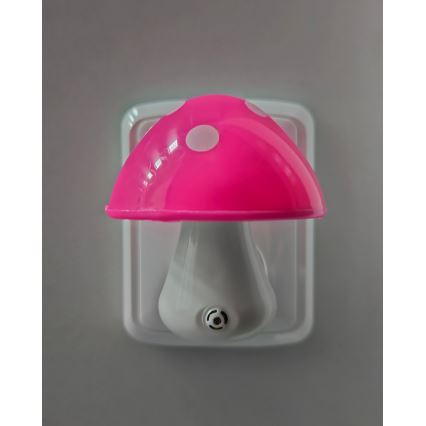 LED Otroška nočna luč s senzorjem mraka LED/0,5W/230V toadstool