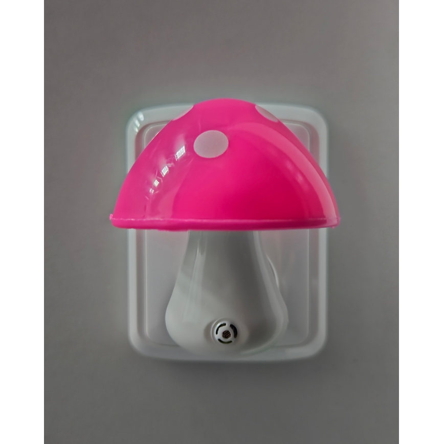 LED Otroška nočna luč s senzorjem mraka LED/0,5W/230V toadstool