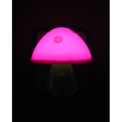 LED Otroška nočna luč s senzorjem mraka LED/0,5W/230V toadstool